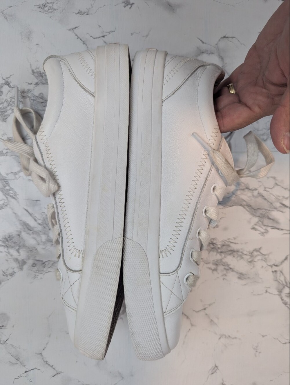 Taos Plim Soul Lux White Leather Comfort Sneakers Size 9 - Picture 3 of 14